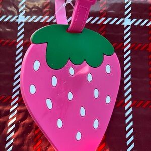 Pink and Green Strawberry Bag Tag for Kids